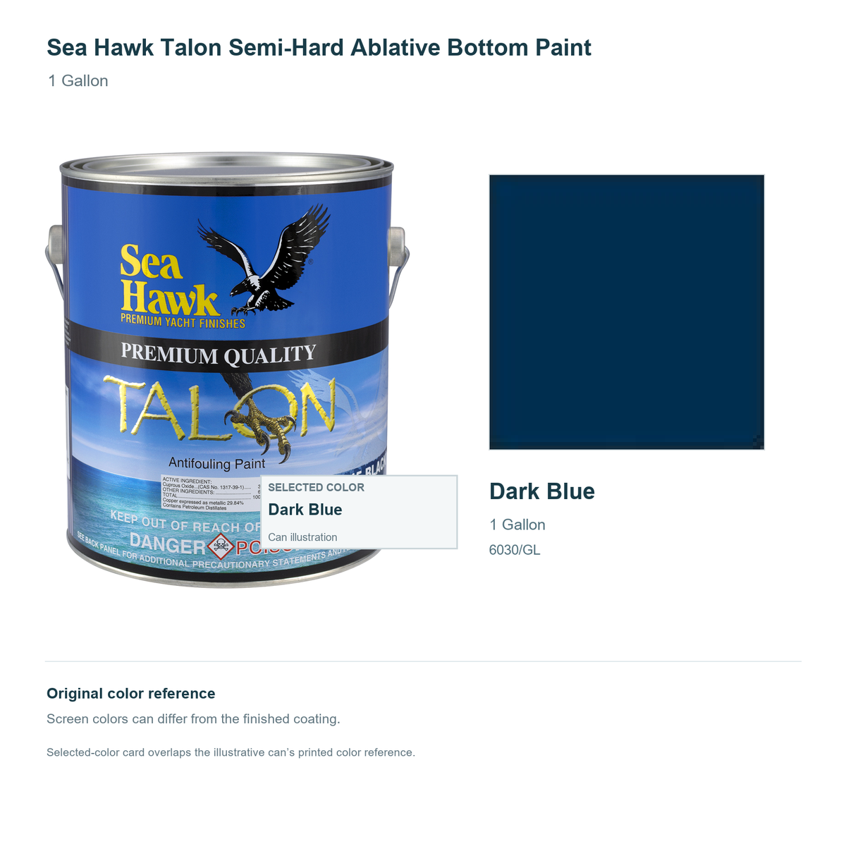 95-6030G | 1 Gallon | Dark Blue | can and original swatch