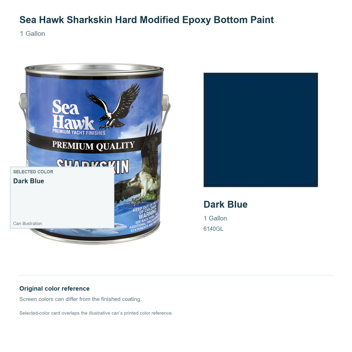 95-6140GL | 1 Gallon | Dark Blue | can and original swatch