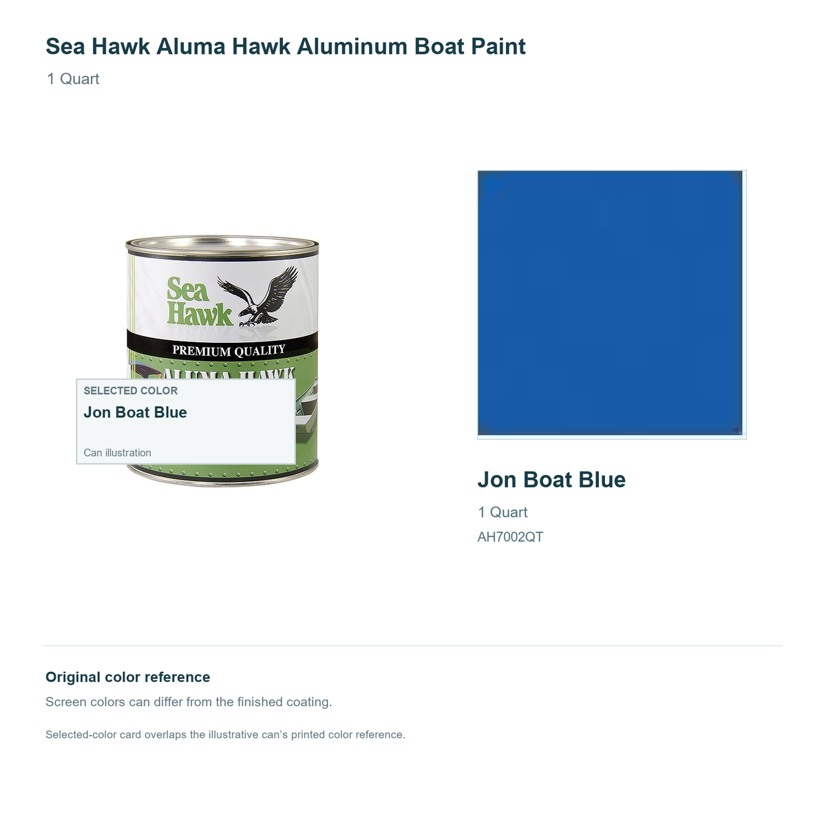 95-AH7002QT | 1 Quart | Jon Boat Blue | can and original swatch