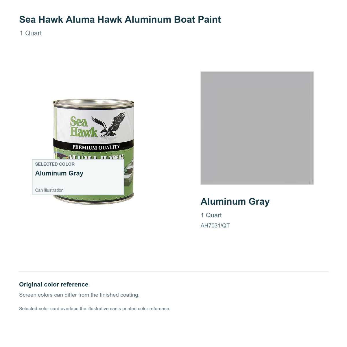 95-AH7031QT | 1 Quart | Aluminum Gray | can and original swatch