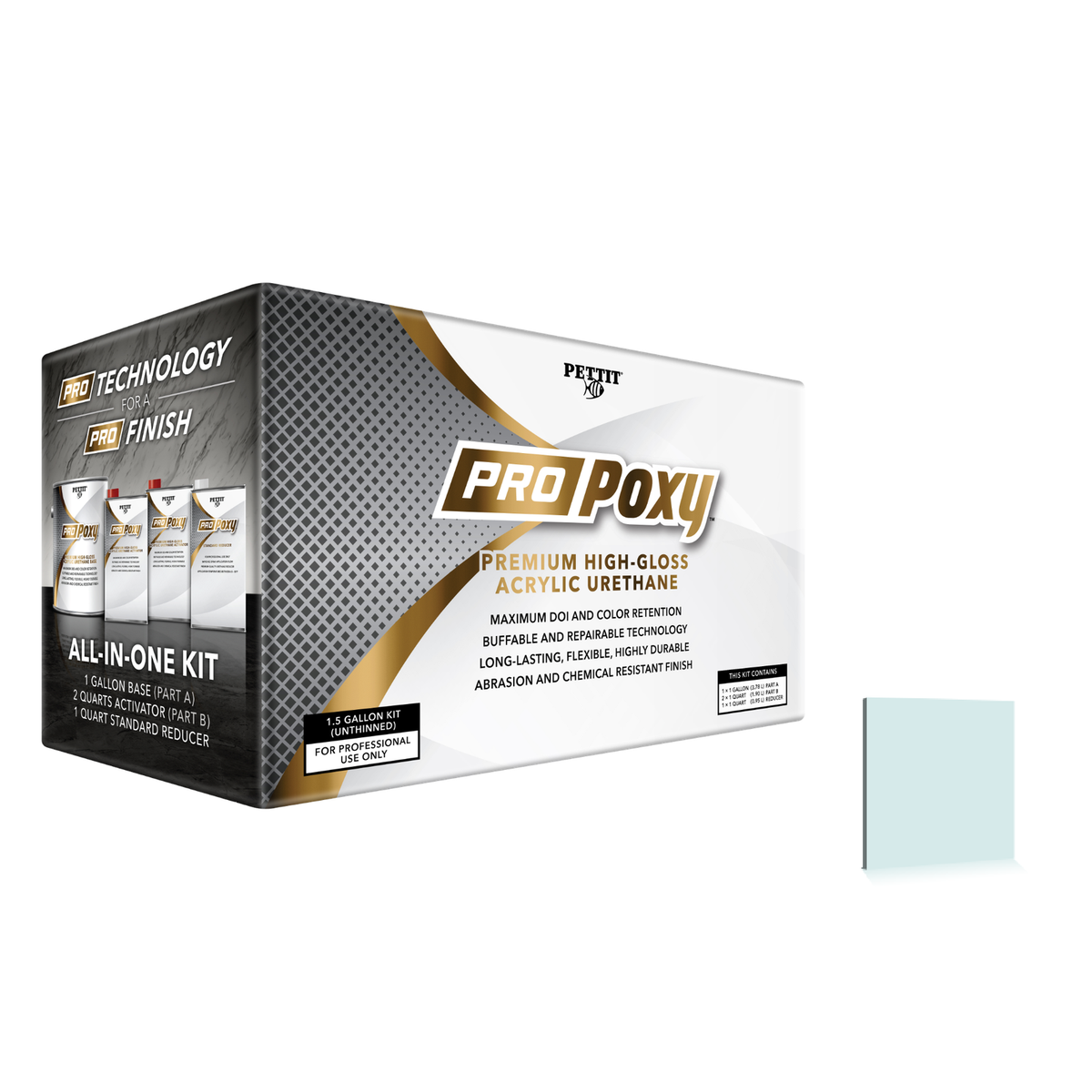 Pettit ProPoxy packaging with official Ice Blue color swatch