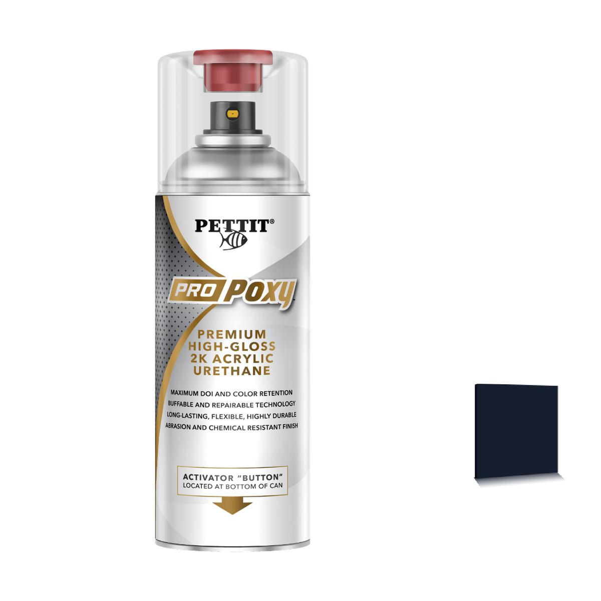 Pettit ProPoxy packaging with official Mauritius Blue color swatch