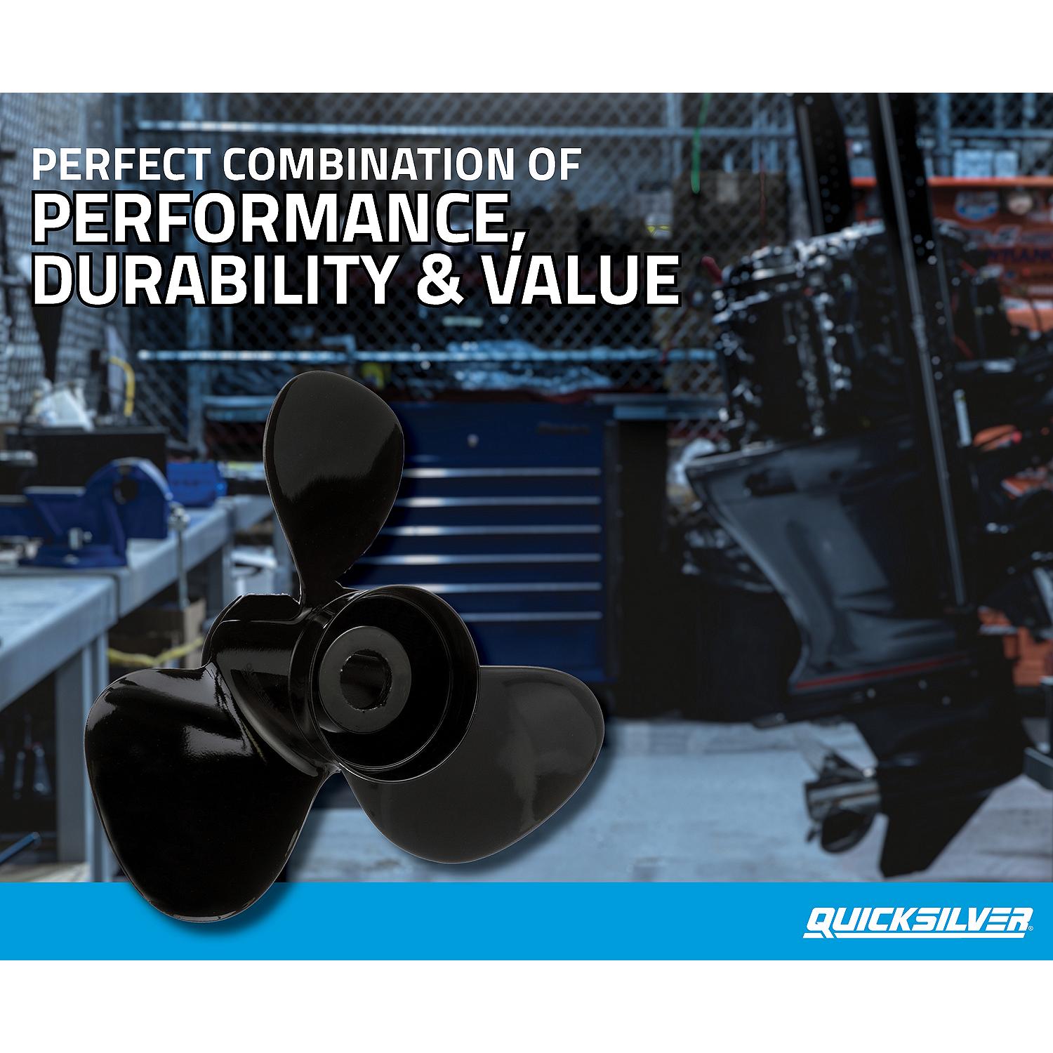 OEM Mercury / Quicksilver Black Diamond 3-Blade Aluminum Propeller, 14.5" Diameter x 19" Pitch, Right Hand Rotation