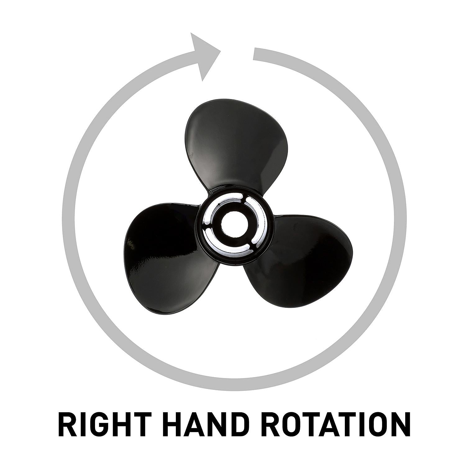 OEM Mercury / Quicksilver Black Diamond 3-Blade Aluminum Propeller, 14" Diameter x 10" Pitch, Right Hand Rotation