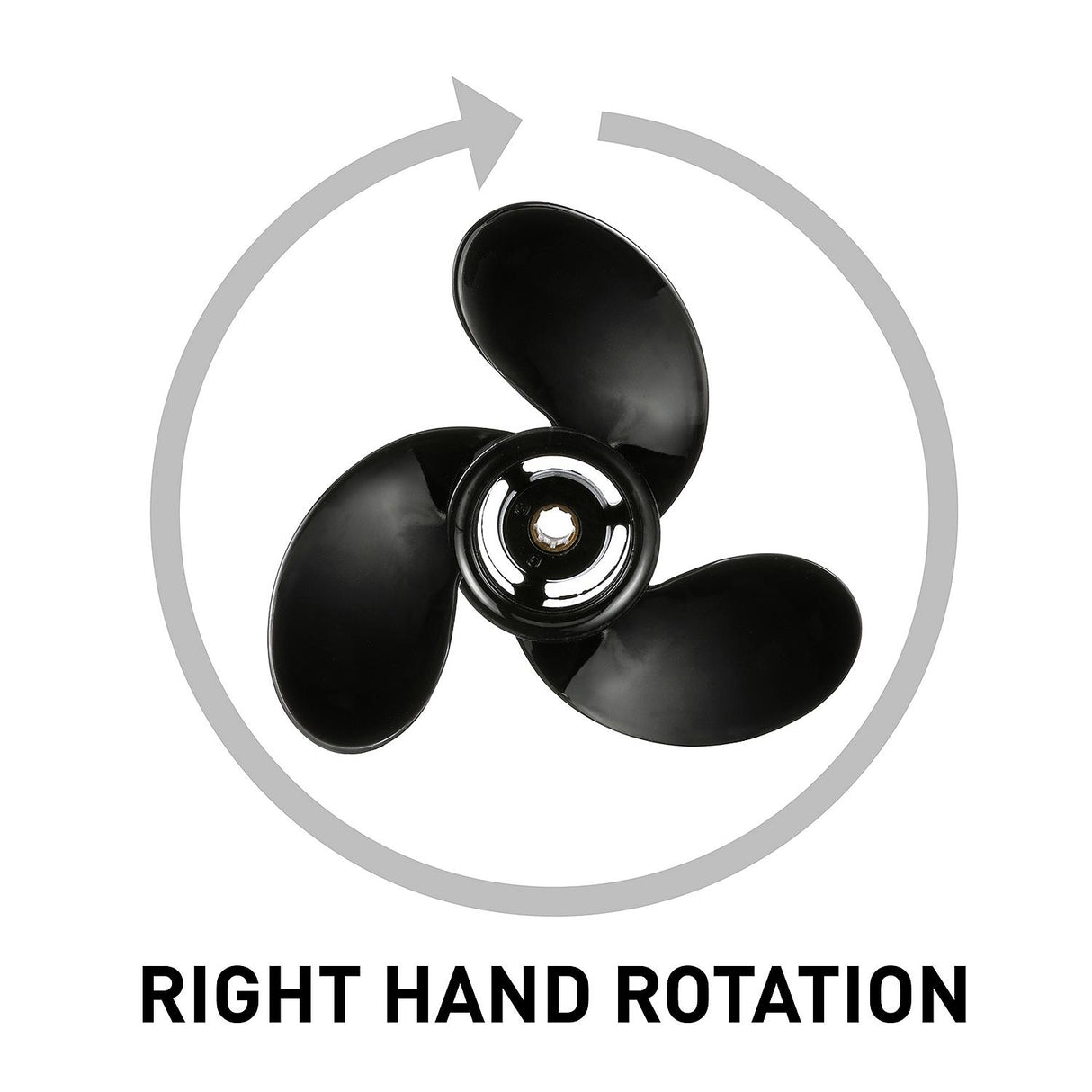 OEM Mercury / Quicksilver Black Diamond 3-Blade Aluminum Propeller, 9" Diameter x 8" Pitch, Right Hand Rotation