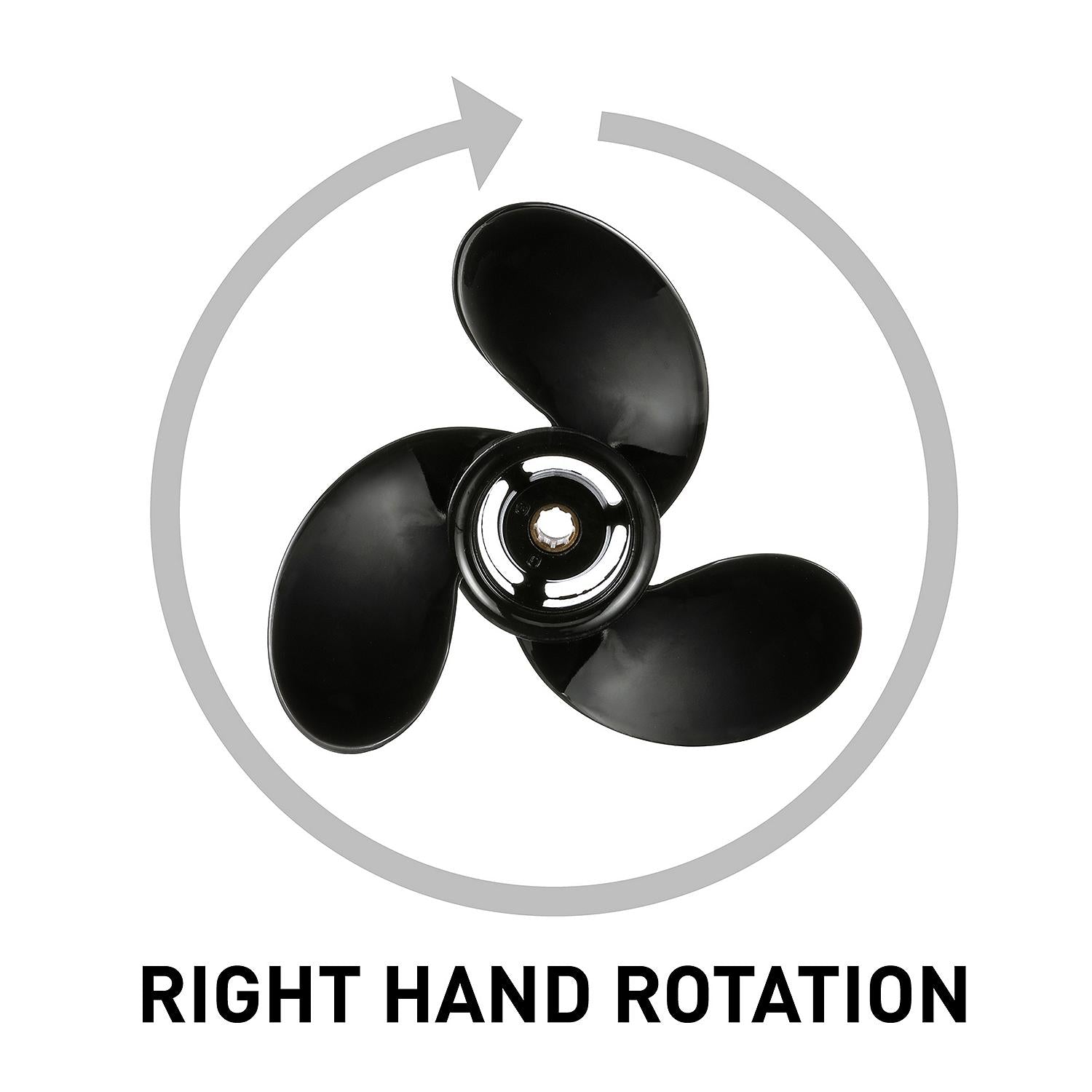 OEM Mercury / Quicksilver Black Diamond 3-Blade Aluminum Propeller, 9" Diameter x 9" Pitch, Right Hand Rotation