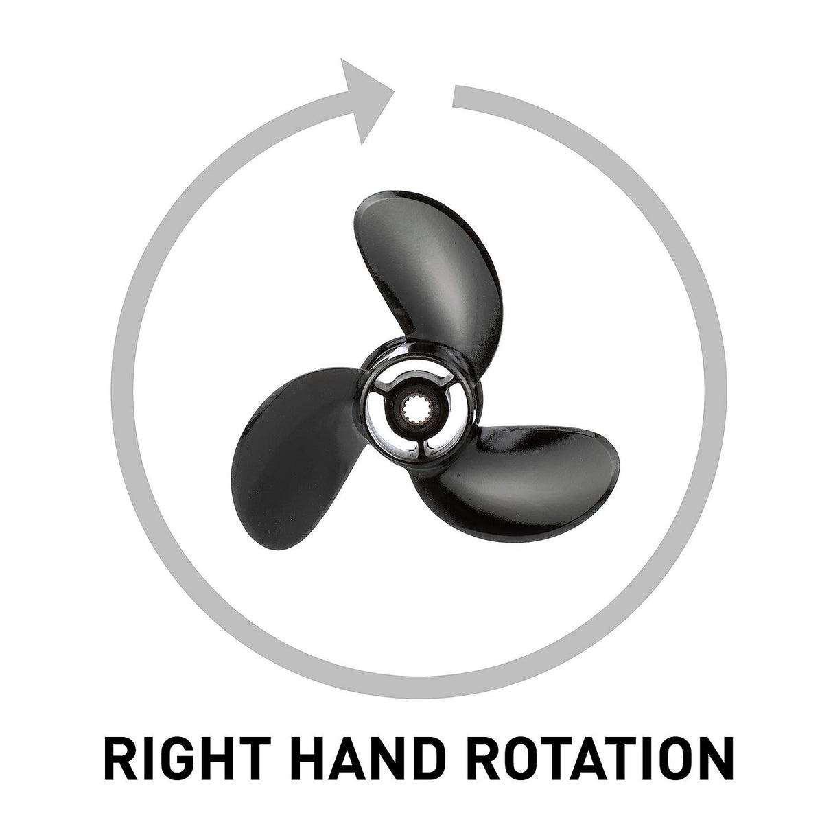 OEM Mercury / Quicksilver Black Diamond 3-Blade Aluminum Propeller, 8.9" Diameter x 7.5" Pitch, Right Hand Rotation