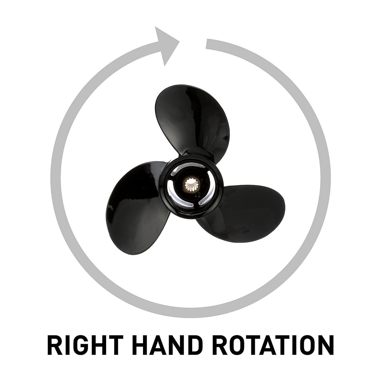 OEM Mercury / Quicksilver Black Diamond 3-Blade Aluminum Propeller, 10" Diameter x 5" Pitch, Right Hand Rotation
