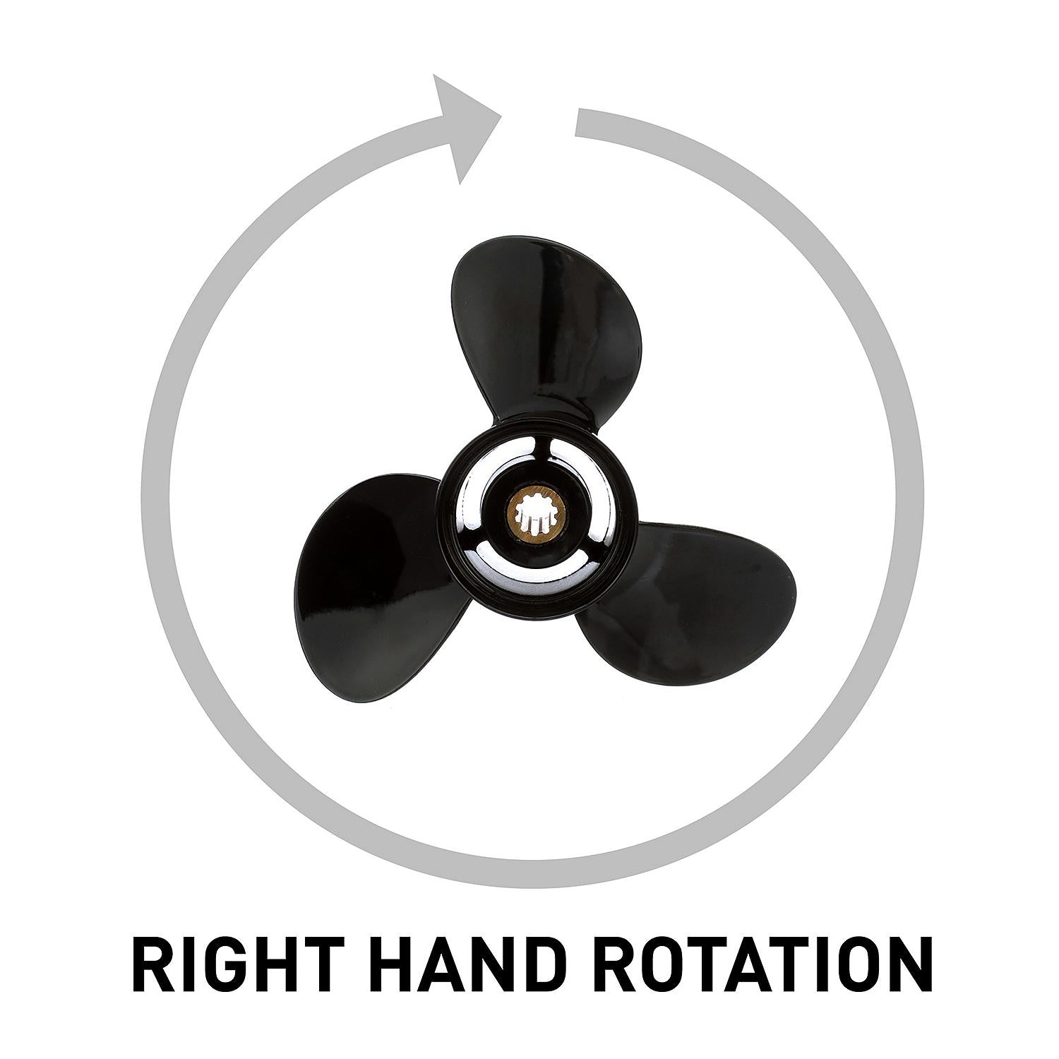 OEM Mercury / Quicksilver Black Diamond 3-Blade Aluminum Propeller, 9.8" Diameter x 9.5" Pitch, Right Hand Rotation