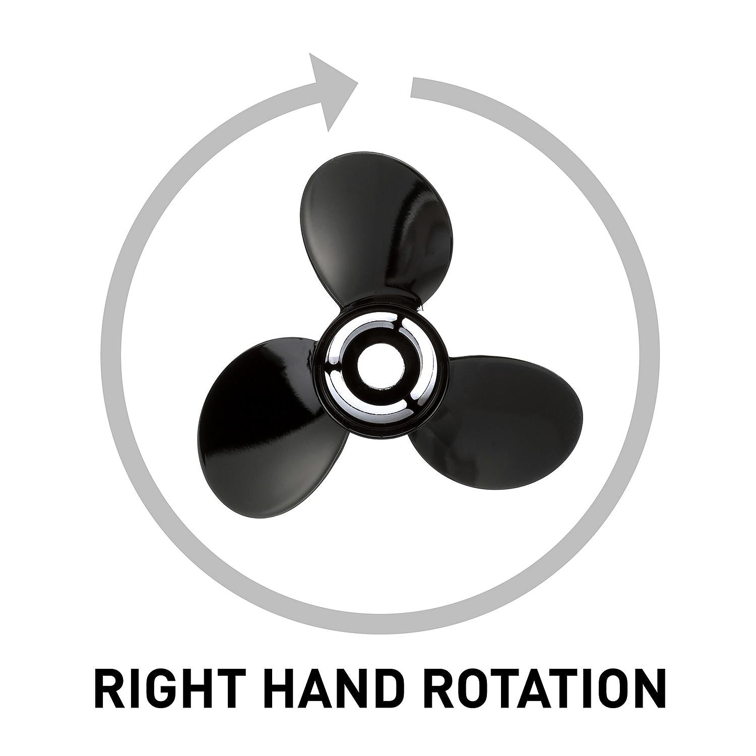 OEM Mercury / Quicksilver Black Diamond 3-Blade Aluminum Propeller, 13.25" Diameter x 17" Pitch, Right Hand Rotation