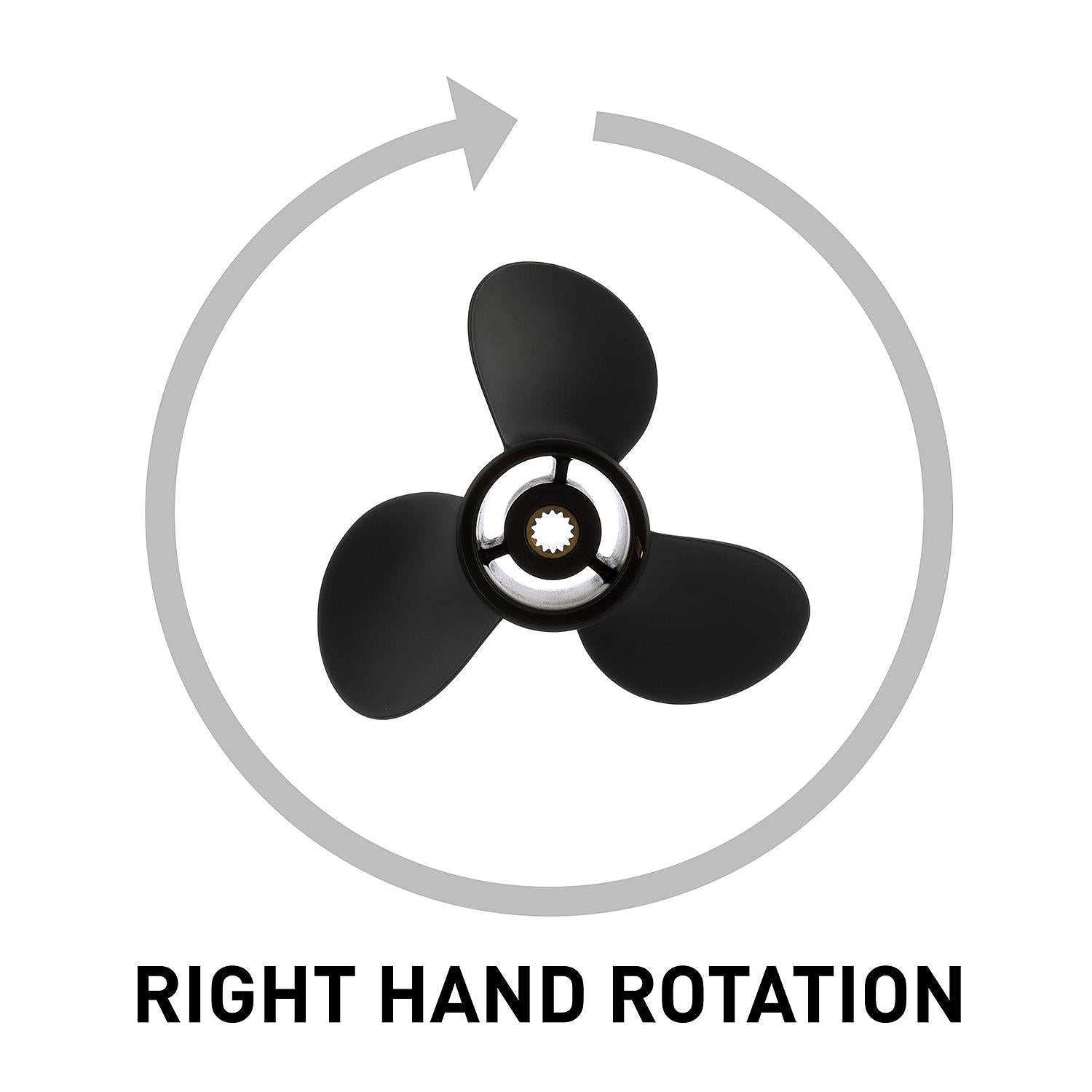 OEM Mercury / Quicksilver QA3114R Black Diamond 3-Blade Aluminum Propeller, 10.5" Diameter x 11" Pitch, Right Hand Rotation, 20hp-35hp Evinrude/Johnson (Most Models-Including ETEC), Black Finish