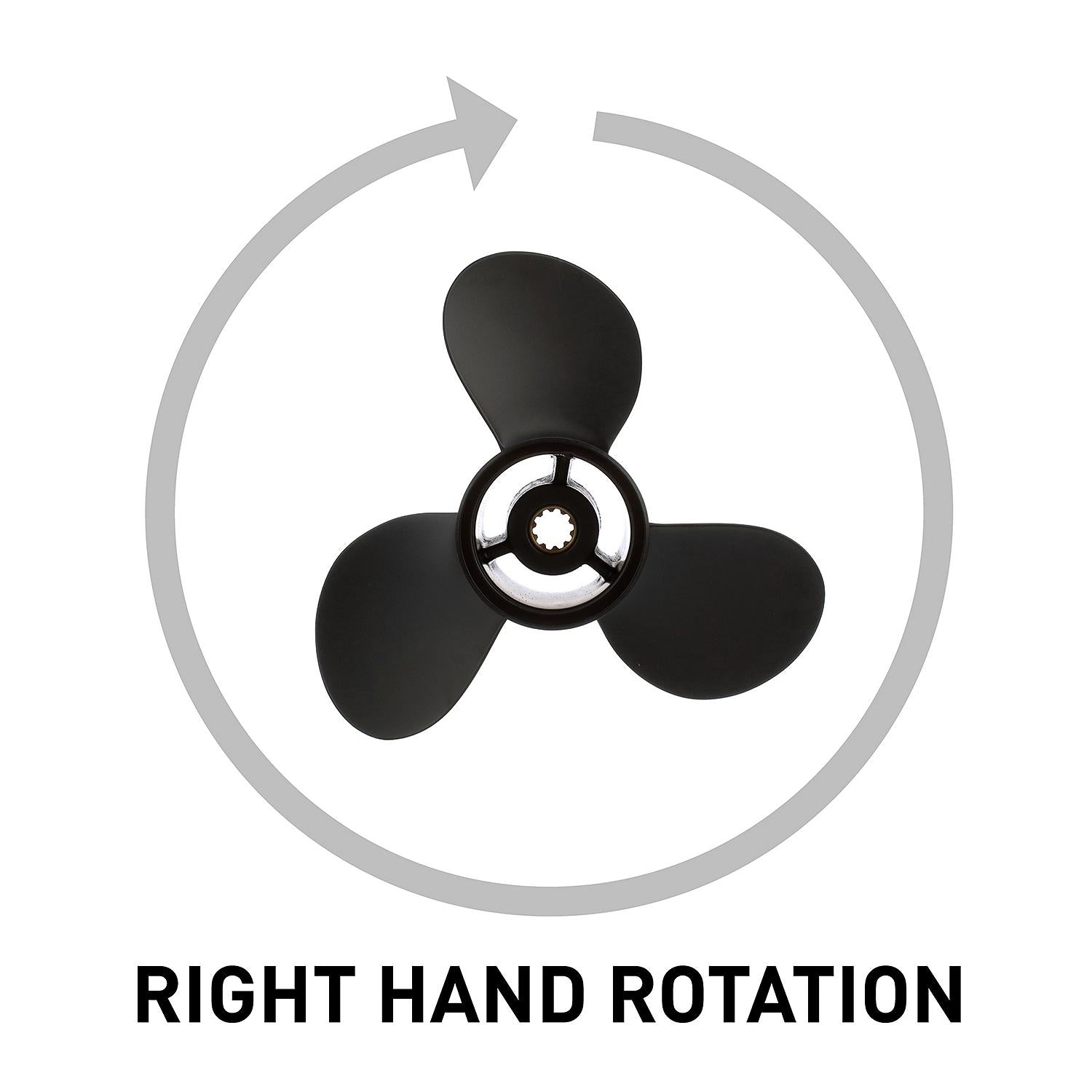 OEM Mercury / Quicksilver Black Diamond 3-Blade Aluminum Propeller, 9.9" Diameter x 11" Pitch, Right Hand Rotation