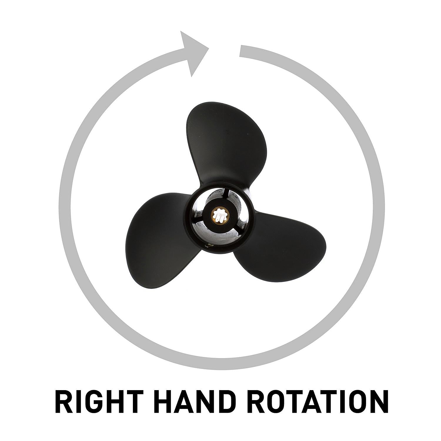 OEM Mercury / Quicksilver Black Diamond 3-Blade Aluminum Propeller, 9.3" Diameter x 9" Pitch, Right Hand Rotation