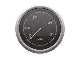 OEM Quicksilver 8M6020111 45-MPH Speedometer for Mercury/MerCruiser — Black/Brushed Stainless — manufacturer catalog product photo