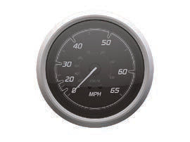 OEM Quicksilver 8M6020112 65-MPH Speedometer for Mercury/MerCruiser — Black/Brushed Stainless — manufacturer catalog product photo