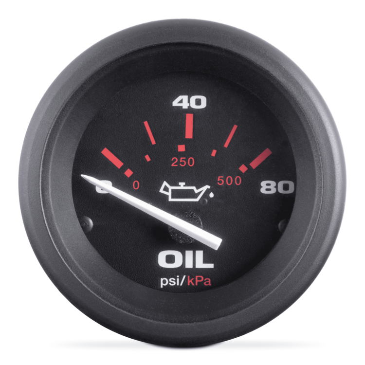 Oil Pressure Gauge, Amega 2" 0-80 PSI