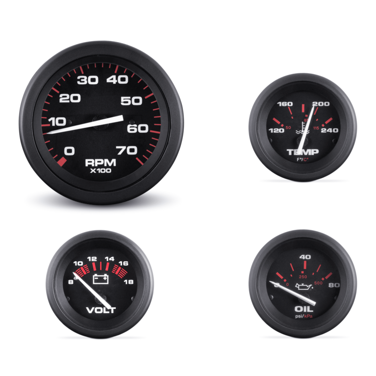 Sierra Amega Series Twin Engine Inboard Gauge Set - 69722P