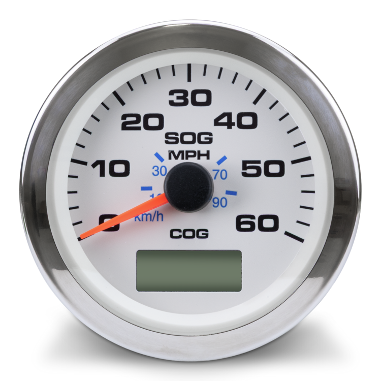Speedometer GPS, White Premier Pro, 3" 60 MPH