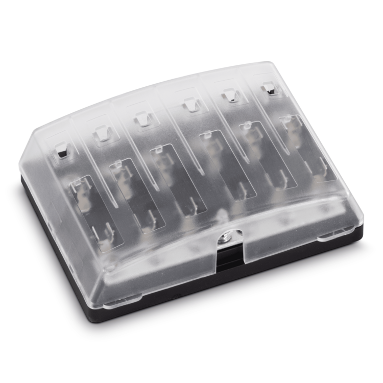 Sierra 409 Series 6-Gang AGC Common Source Fuse Block with Bus Bar & Cover - FS40910