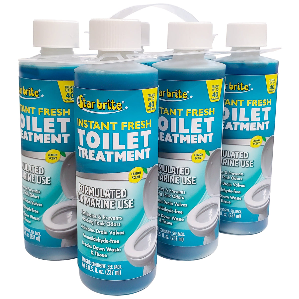 Star brite Instant Fresh Toilet Treatment — 6 × 8 fl oz bottles / Lemon