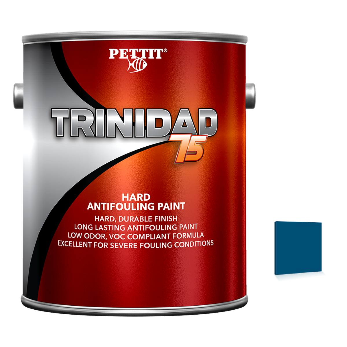 Pettit Trinidad 75 packaging with official Blue color swatch