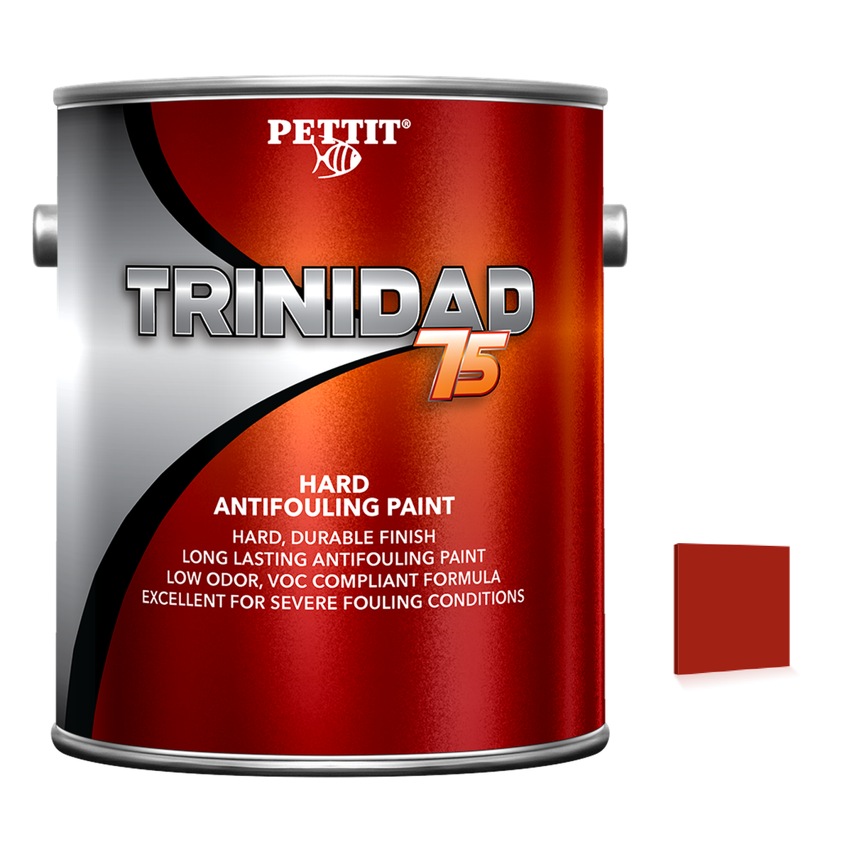 Pettit Trinidad 75 packaging with official Red color swatch