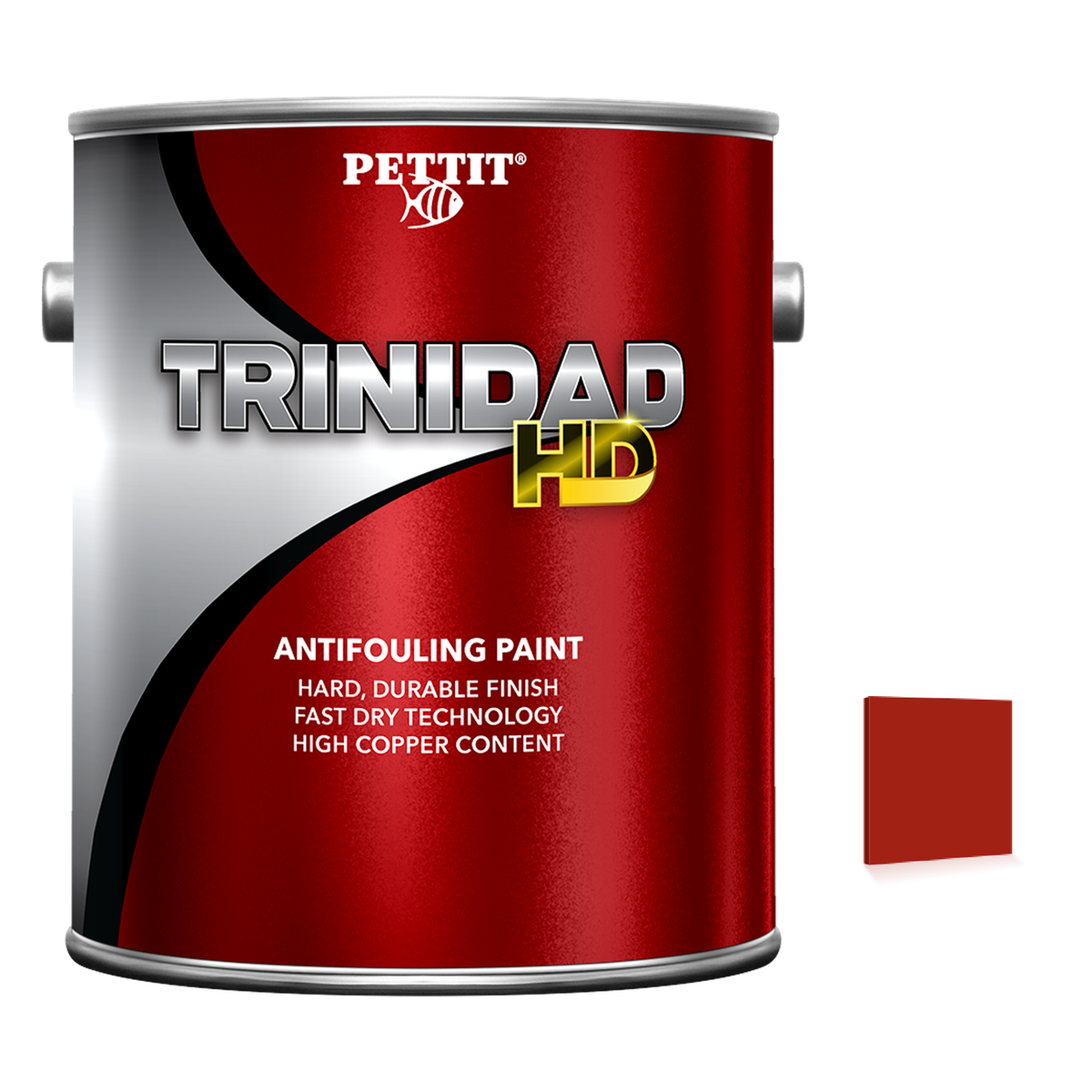 Pettit Trinidad HD packaging with official Red color swatch