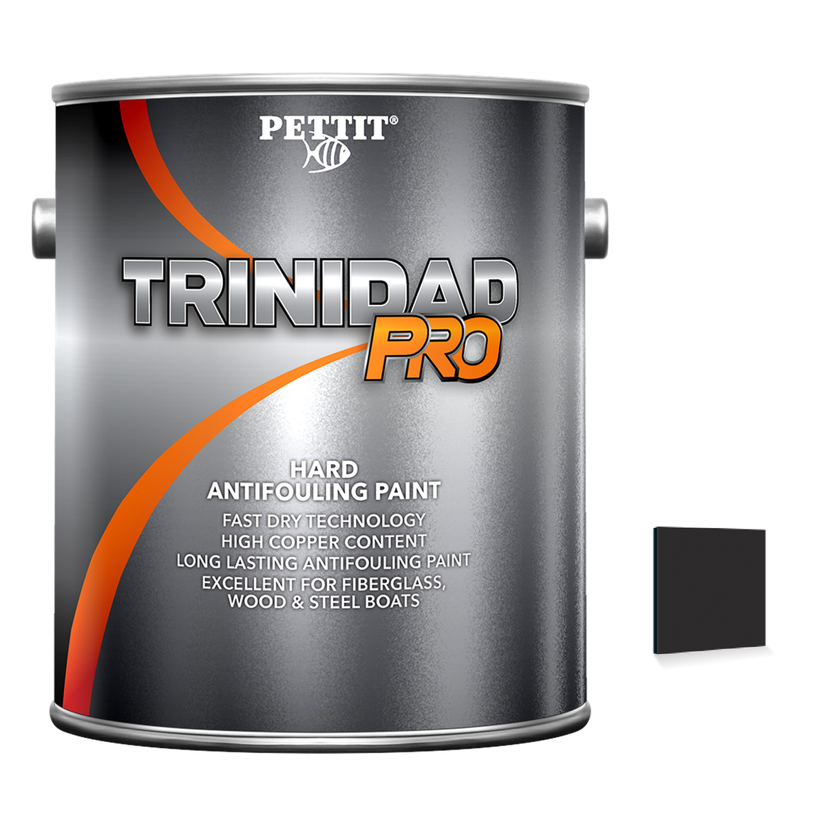 Pettit Trinidad Pro packaging with official Black color swatch