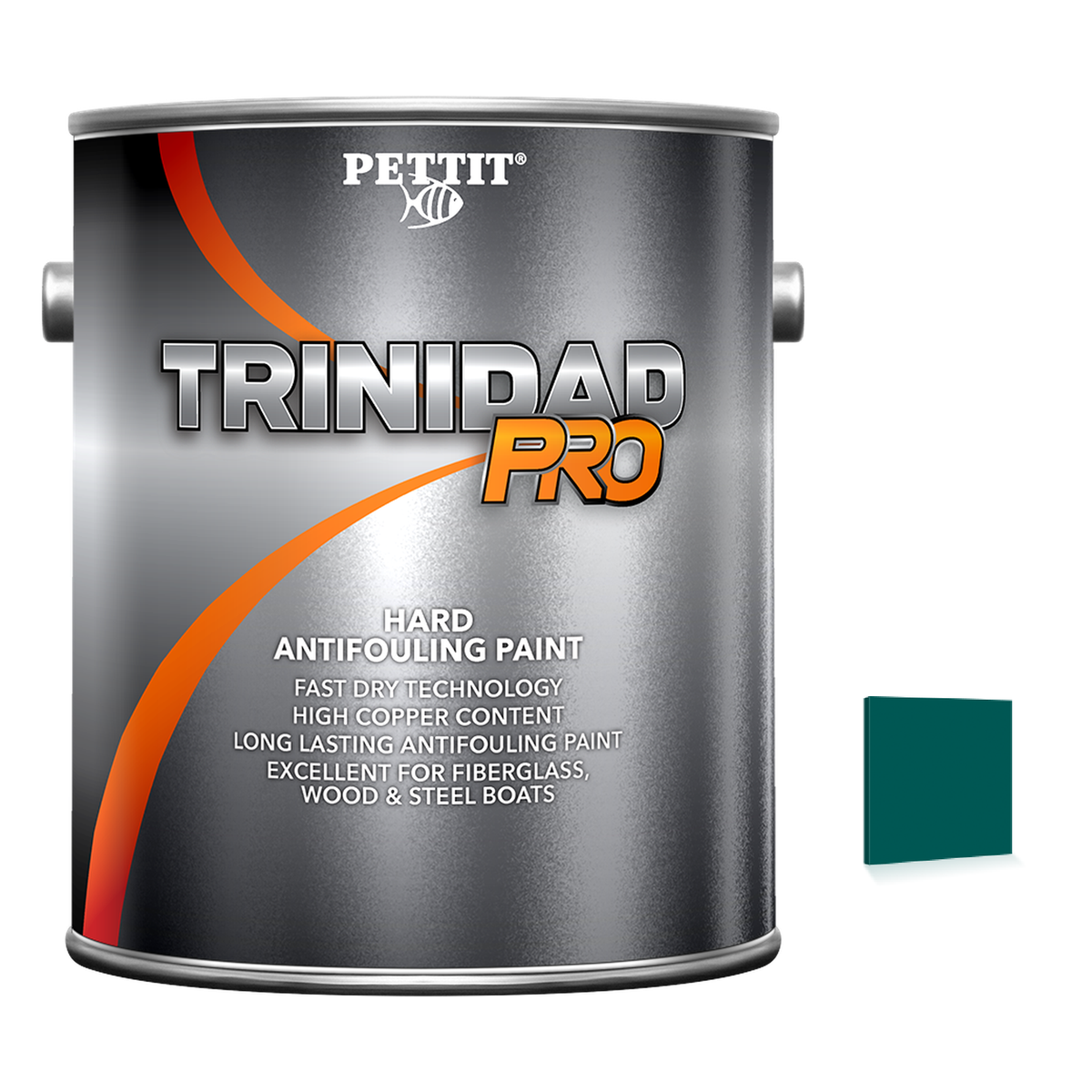 Pettit Trinidad Pro packaging with official Green color swatch