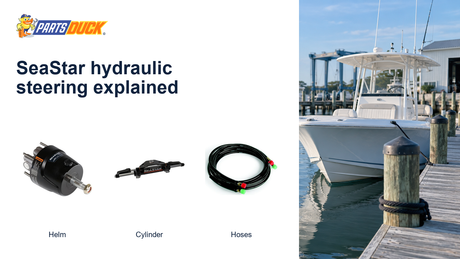 SeaStar hydraulic steering explained: Helm, Cylinder, Hoses.