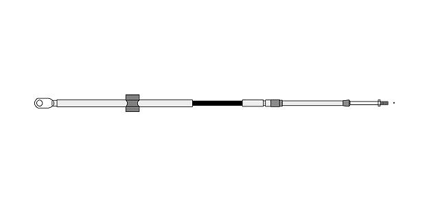 Dometic SeaStar CCX740 cable end connections, representative family detail; one 22-foot cable