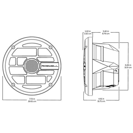 Roswell R Series 6.5 Marine Speakers - Anthracite Grille - 60W RMS  120W Peak Power [C920-1902]