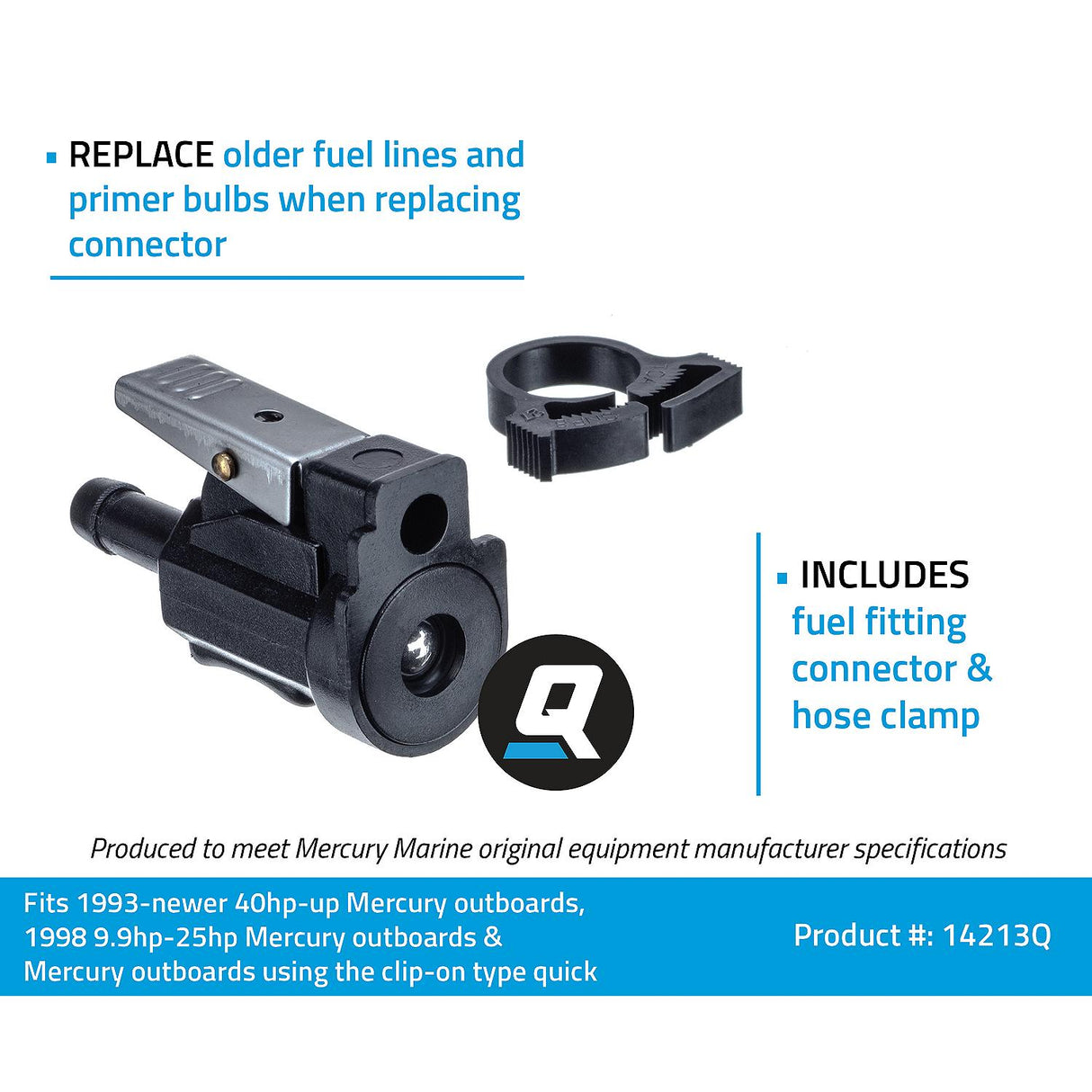 OEM Mercury / Quicksilver 14213Q Quick Disconnect Marine Boat Fuel Line Fitting