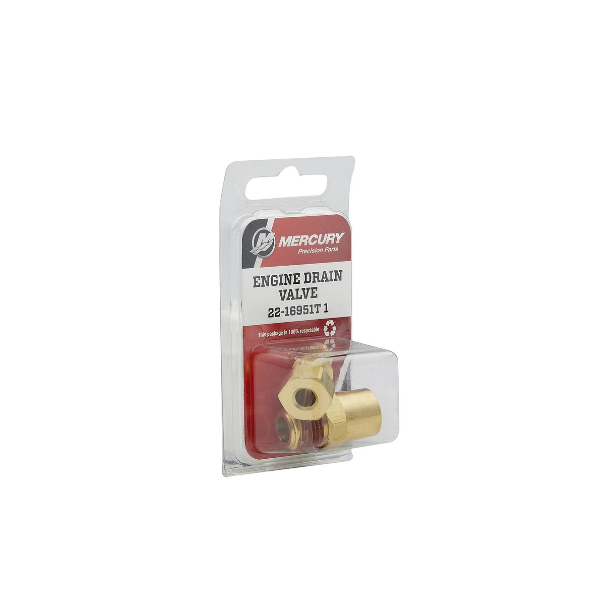 16951T1 Brass Drain Plug, MerCruiser Block & Exhaust Manifolds