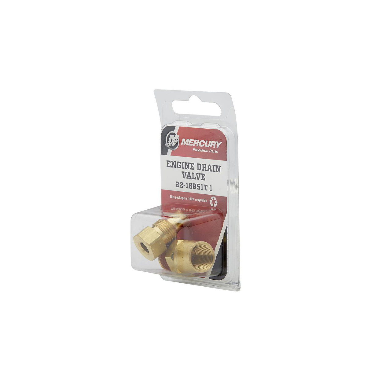 16951T1 Brass Drain Plug, MerCruiser Block & Exhaust Manifolds