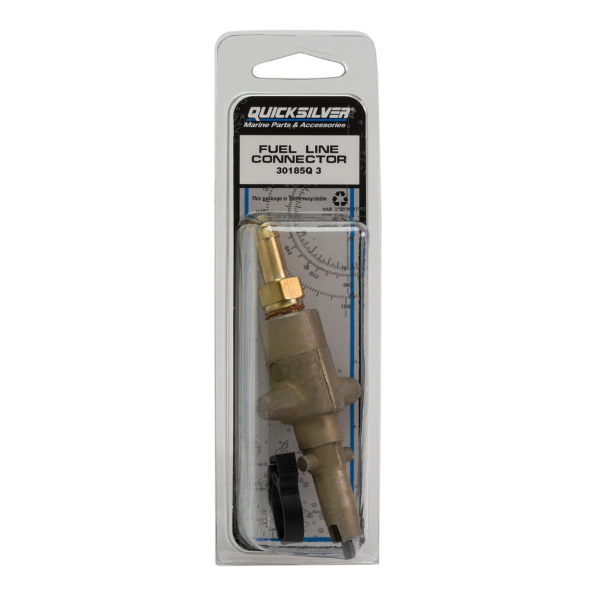 OEM Mercury / Quicksilver 30185Q3 Fuel Line Connector for Vintage 6.6 Gallon Fuel Tanks, 1 Pack