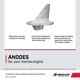 Mercury Replacement Aluminum Anode 31640T4 for Select Mercury/Mariner 30-200hp Outboards and MerCruiser Drives