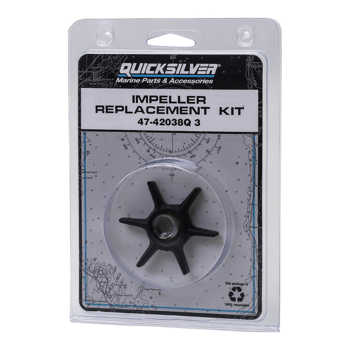 OEM Mercury / Quicksilver 42038Q3 Water Pump Impeller Repair Kit for Select Mercury 6-15hp Outboards