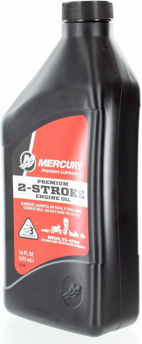 OEM Mercury / Quicksilver Premium 2‑Stroke Outboard Oil – 16 oz Bottle – 858020K01