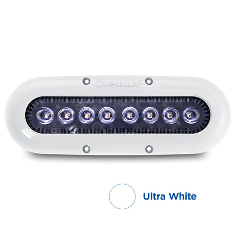 OceanLED 012304W — X8 Underwater LED Light, Ultra White, White Bezel