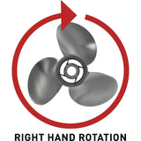 Mercury Black Max 78114A45 3-Blade Aluminum Propeller, 16" Diameter x 13" Pitch, Right-Hand Rotation