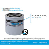 OEM Mercury / Quicksilver 802893Q01 Water Separating Fuel Filter for Mercury and Mariner Outboards and MerCruiser Sterndrive and Inboard Engines