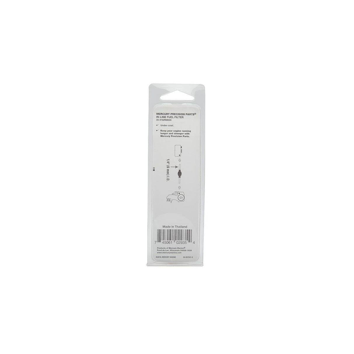 Mercury Inline Fuel Filter 816296K03 for Select Mercury and Mariner 8-15hp FourStroke Outboards