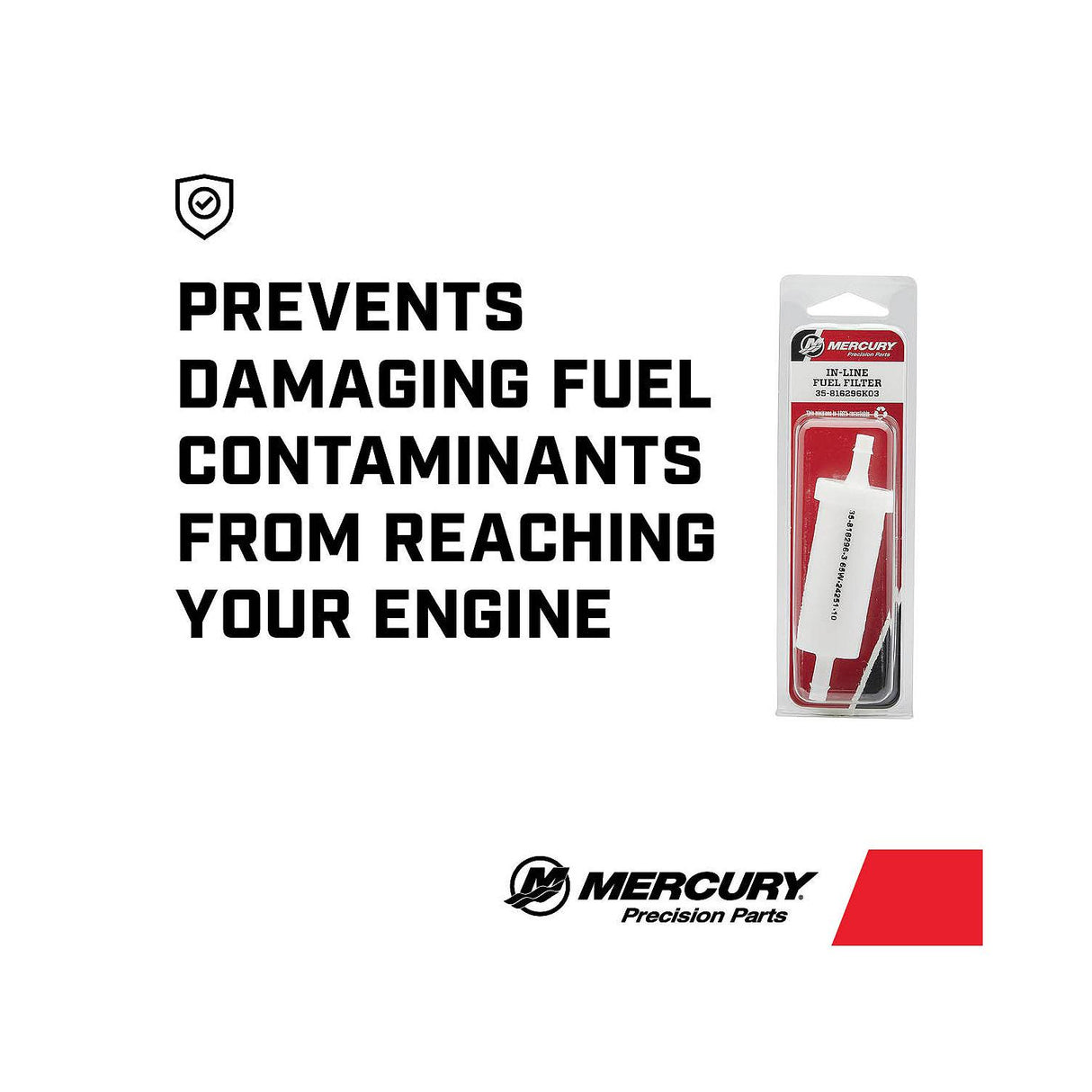 Mercury Inline Fuel Filter 816296K03 for Select Mercury and Mariner 8-15hp FourStroke Outboards