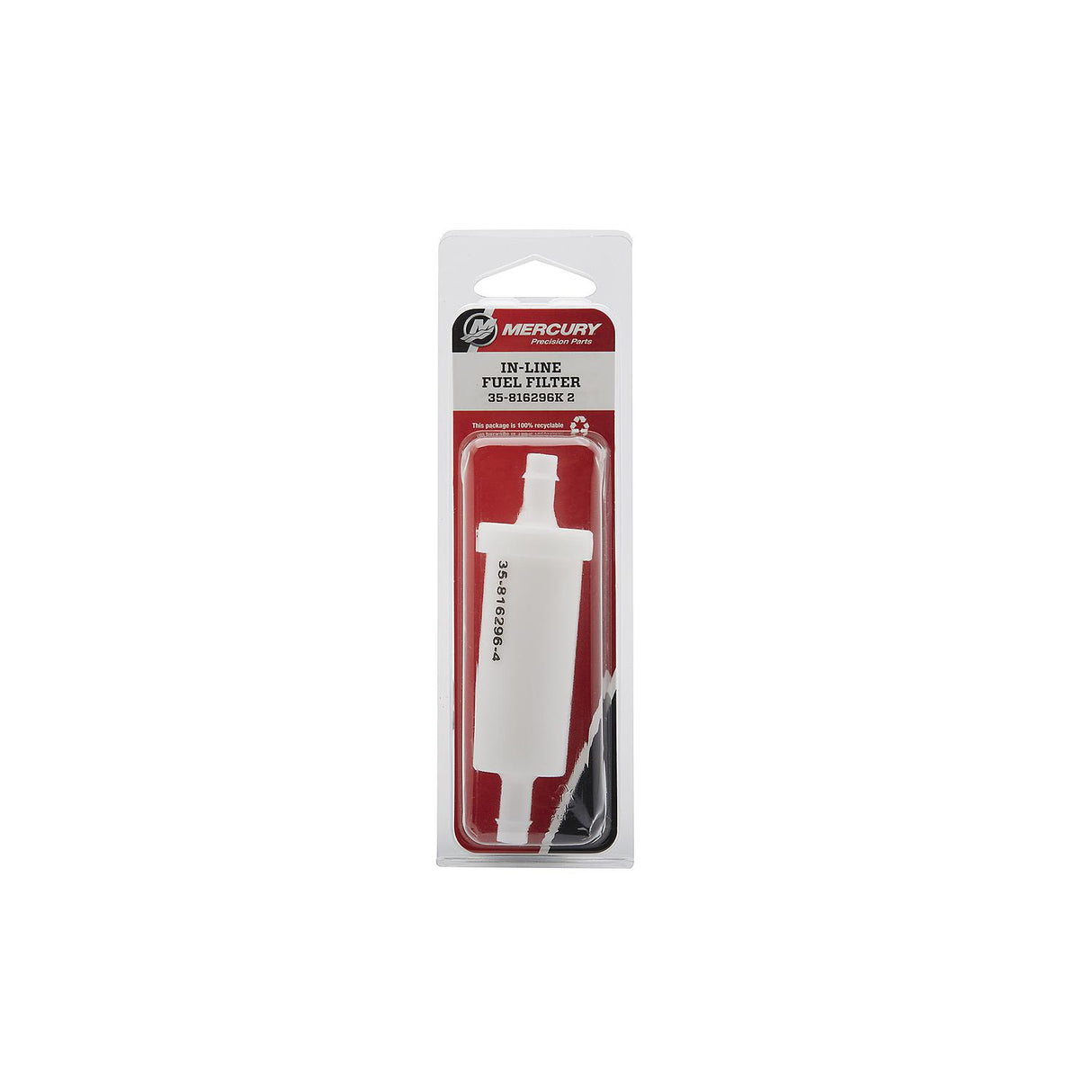 Mercury Inline Fuel Filter 816296K2 for Mercury and Mariner Outboards with 5/16-Inch Fuel Lines