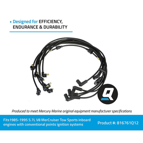 OEM Mercury / Quicksilver 816761Q12 Spark Plug Wire Kit