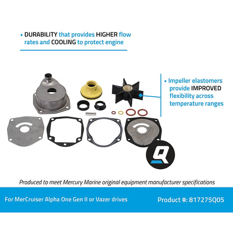 OEM Mercury / Quicksilver 817275Q05 Upper Water Pump Repair Kit for MerCruiser Alpha One Gen II Drives and Vazer Drives