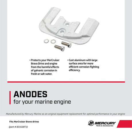 OEM Mercury Drive Shaft Housing Aluminum Anode for MerCruiser Bravo Sterndrives 821630T1