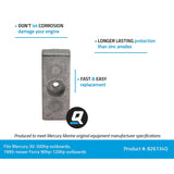 OEM Mercury / Quicksilver 826134Q Side Pocket Aluminum Anode Mercury Mariner and Force Outboards
