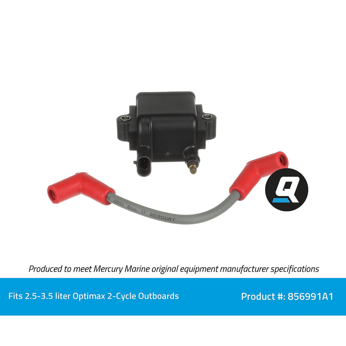 OEM Mercury / Quicksilver 856991A1 Ignition Coil for Select 2-Cycle Outboards